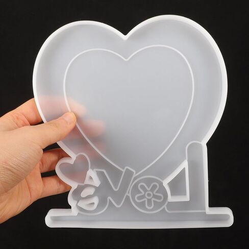 Heart Shaped Photo Frame Mold Silicone DIY Stand-up Display Craft in Kuwait