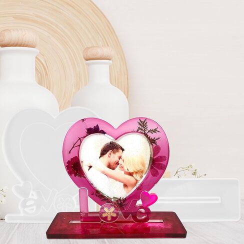 Heart Shaped Photo Frame Mold Silicone DIY Stand-up Display Craft in Kuwait