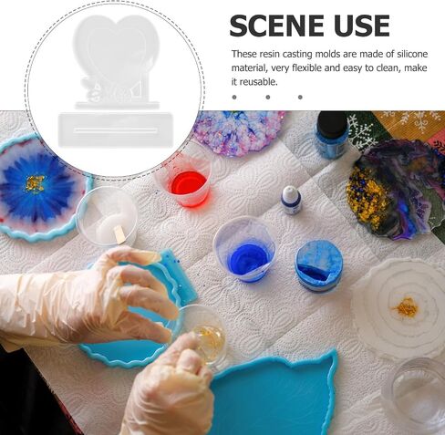 Heart Shaped Photo Frame Mold Silicone DIY Stand-up Display Craft in Kuwait