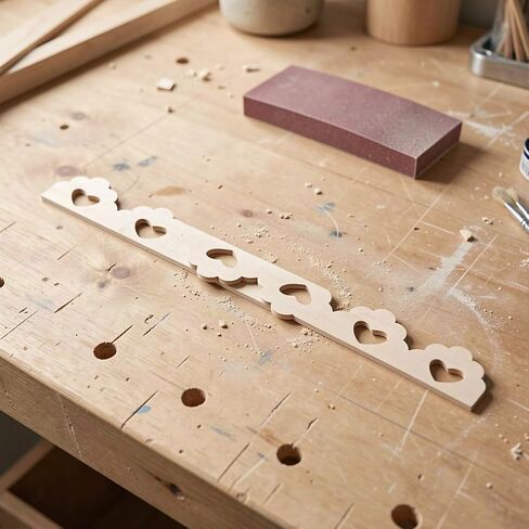 12pcs Wood Scallop Edging Trim 15.75 Inch Cabinet Frame Molding in Kuwait