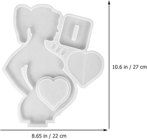 WOONEKY Heart-Shaped Photo Frame Silicone Mold for Epoxy Resin Crafting in Saudi Arabia
