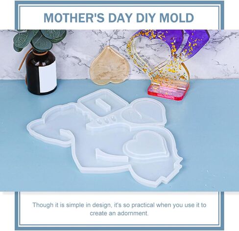 WOONEKY Heart-Shaped Photo Frame Silicone Mold for Epoxy Resin Crafting in Saudi Arabia