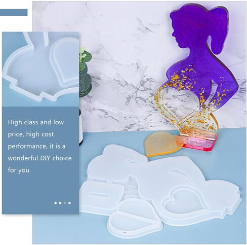 WOONEKY Heart-Shaped Photo Frame Silicone Mold for Epoxy Resin Crafting in Saudi Arabia