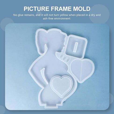 WOONEKY Heart-Shaped Photo Frame Silicone Mold for Epoxy Resin Crafting in Saudi Arabia