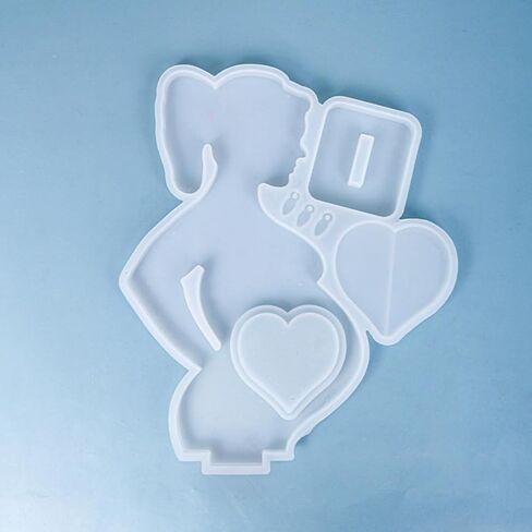 WOONEKY Heart-Shaped Photo Frame Silicone Mold for Epoxy Resin Crafting in Saudi Arabia