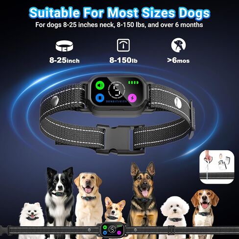 Dog Bark Collar with Remote Control,Smart 2-in-1 Automatic & Manual Anti Barking Dog Training Collar with Beep,Vibration,Static Modes for Large Medium Small Dogs,5 Adjustable Sensitivity in Kuwait