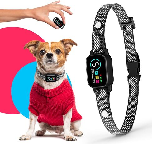 Bark Collar for Small Dogs 8-40 Ibs - No Shock Anti Barking Collar with Al Chip - 3 Modes & 5 Sensitivity Levels - Waterproof, Rechargeable, Magnetic Charging - Humane, Effective Training (Pink) in Kuwait