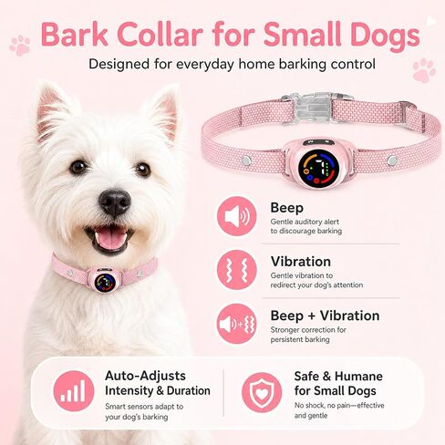 Bark Collar for 5-30 lbs Dogs, No Bark Collar for Small Dogs in Kuwait