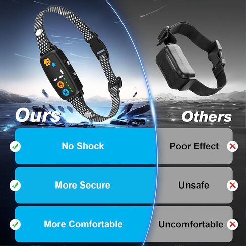 No Shock Bark Collar for Small, Medium & Large Dogs, 7 Sensitivities in Kuwait