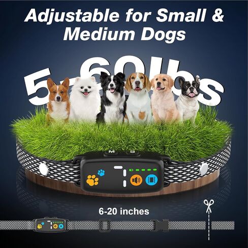 No Shock Bark Collar for Small, Medium & Large Dogs, 7 Sensitivities in Kuwait