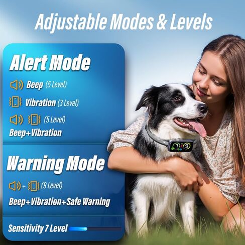 Dog Bark Collar, Instant Bark Solution, Smart Anti Barking Device with 4 Correction Modes, Fast-Acting Barking Collar for for Large Medium Small Dogs 5-150lbs, Ideal for Home & Outdoor in Saudi Arabia
