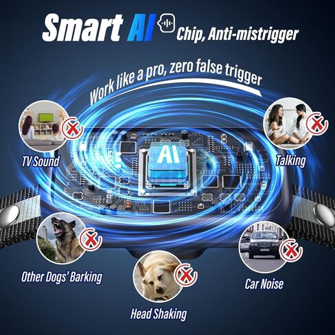 Dog Bark Collar, Instant Bark Solution, Smart Anti Barking Device with 4 Correction Modes, Fast-Acting Barking Collar for for Large Medium Small Dogs 5-150lbs, Ideal for Home & Outdoor in Saudi Arabia