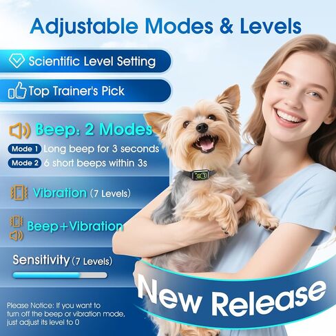 Dog Bark Collar, Smart Anti Barking Device for Dogs with Fast Bark Recognition, Beep & Vibration Barking Collar | Help Turn Barking Chaos into Quiet Comfort for Small Medium Large Dogs in Saudi Arabia