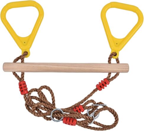 Kids Trapeze Bar Wooden Swing Ring Heavy Duty Garden Play in Saudi Arabia