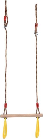 Kids Trapeze Bar Wooden Swing Ring Heavy Duty Garden Play in Saudi Arabia