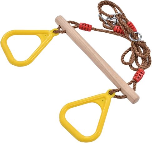 Kids Trapeze Bar Wooden Swing Ring Heavy Duty Garden Play in Saudi Arabia