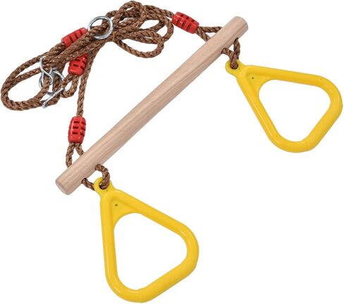Kids Trapeze Bar Wooden Swing Ring Heavy Duty Garden Play in Saudi Arabia