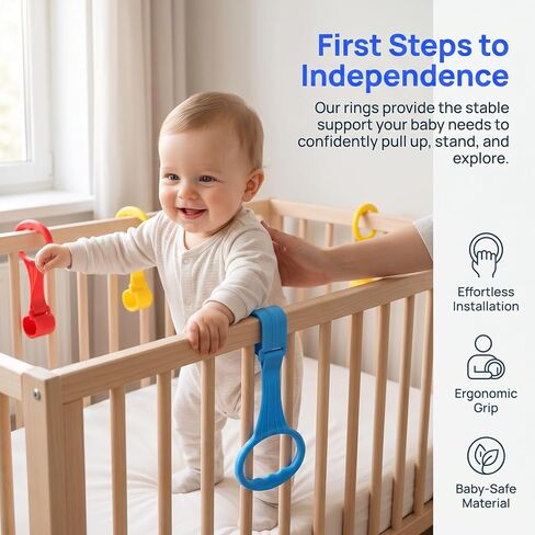 UKCOCO 6pcs Baby Pull Up Ring, Baby Handles for Play Pen Standing Up in Kuwait