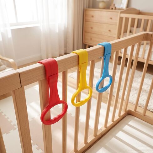 UKCOCO 6pcs Baby Pull Up Ring, Baby Handles for Play Pen Standing Up in Kuwait