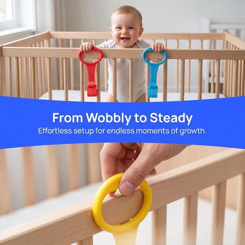 UKCOCO 6pcs Baby Pull Up Ring, Baby Handles for Play Pen Standing Up in Kuwait