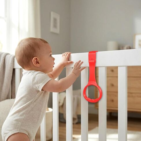Ipetboom 6pcs Pull Up Rings Crib Pull Ring Infant Bed Nursery for Home Use Toddler Stand Handle in Kuwait