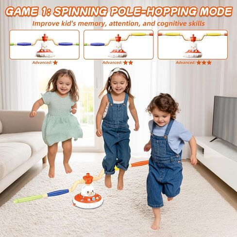 Sports Outdoors Play Toys - 5 in 1 Musical Jump Ring Toss Game Stomping Launch Rocket Launcher Basketball Throw for Kids - Indoor Outside Obstacle Avoidance Gifts for Toddlers Ages 3 4 5 6 7 8 9 in Kuwait