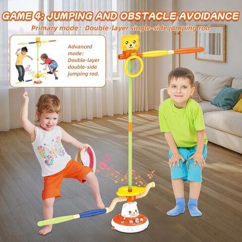 Sports Outdoors Play Toys - 5 in 1 Musical Jump Ring Toss Game Stomping Launch Rocket Launcher Basketball Throw for Kids - Indoor Outside Obstacle Avoidance Gifts for Toddlers Ages 3 4 5 6 7 8 9 in Kuwait