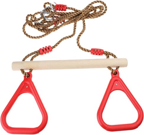 Adult Indoor Outdoor Wooden Trapeze Swing with Rings for Sport Birthday Gift Garden Decorations Outdoor Garden Decorations Statues Decoration Stakes Solar in Kuwait