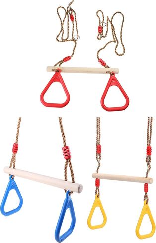 Adult Indoor Outdoor Wooden Trapeze Swing with Rings for Sport Birthday Gift Garden Decorations Outdoor Garden Decorations Statues Decoration Stakes Solar in Kuwait