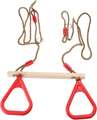 Adult Indoor Outdoor Wooden Trapeze Swing with Rings for Sport Birthday Gift Garden Decorations Outdoor Garden Decorations Statues Decoration Stakes Solar in Kuwait