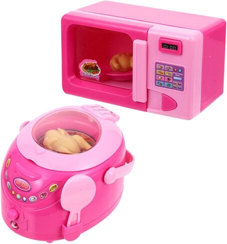 BESPORTBLE 2Pcs Kitchen Appliance Simulation for Fun Rice Cooker Microwave Play for Dollhouse Play and Creative Pretend Cooking Activities in Kuwait