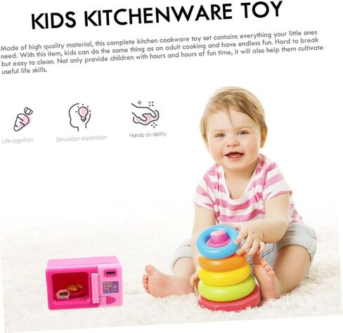 BESPORTBLE 2Pcs Kitchen Appliance Simulation for Fun Rice Cooker Microwave Play for Dollhouse Play and Creative Pretend Cooking Activities in Kuwait