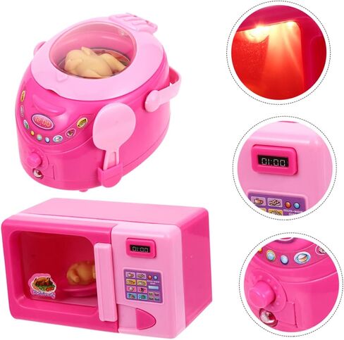 BESPORTBLE 2Pcs Kitchen Appliance Simulation for Fun Rice Cooker Microwave Play for Dollhouse Play and Creative Pretend Cooking Activities in Kuwait