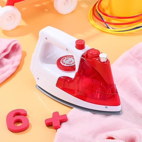 Toddmomy Mini Electric Iron Toy for Kids, Mini Home Appliance Pretend Play Iron Model Educational Role Play Toy for Kids Girls Boys in Kuwait