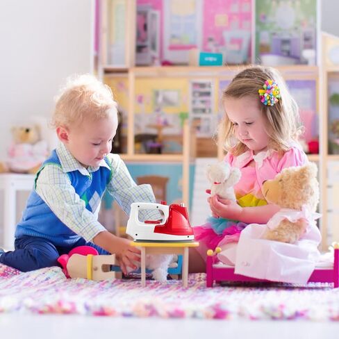 Toddmomy Mini Electric Iron Toy for Kids, Mini Home Appliance Pretend Play Iron Model Educational Role Play Toy for Kids Girls Boys in Kuwait