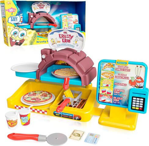 Spongebob Krusty Krab Pizza Oven for Kids, Pizza Toy and Toy Microwave with Realistic Play Food, Kitchen Toy Set, Kids Cooking Sets Real Experience for Toddler Pretend Play. in Kuwait