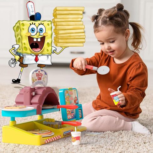 Spongebob Krusty Krab Pizza Oven for Kids, Pizza Toy and Toy Microwave with Realistic Play Food, Kitchen Toy Set, Kids Cooking Sets Real Experience for Toddler Pretend Play. in Kuwait