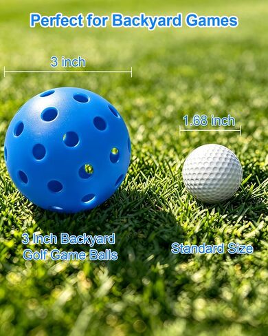 HOTWIND 6-Pack Backyard Golf Replacement Balls 3" Colorful with Carry Bag in Kuwait