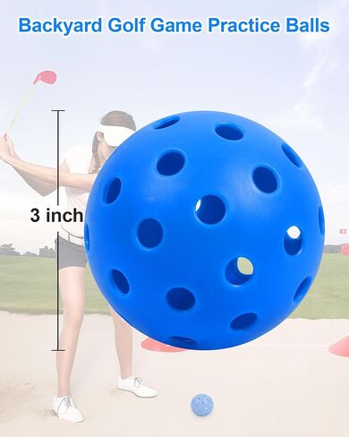 HOTWIND 6-Pack Backyard Golf Replacement Balls 3" Colorful with Carry Bag in Kuwait