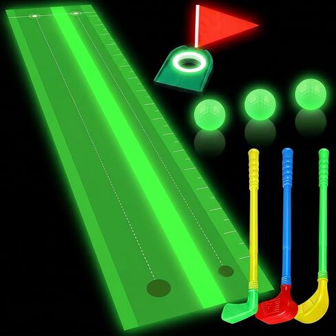 Glow in The Dark Golf Games Set Party Light up Golf Putting Set in Kuwait
