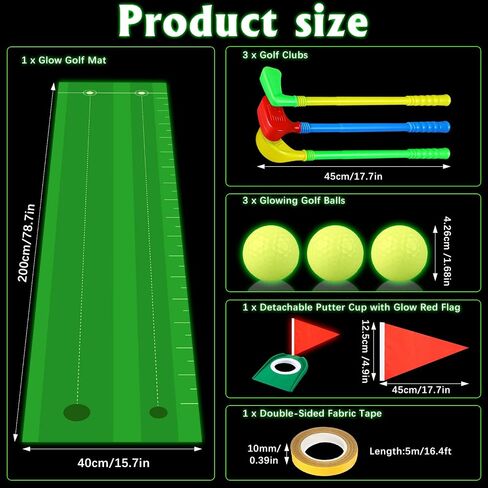 Glow in The Dark Golf Games Set Party Light up Golf Putting Set in Kuwait