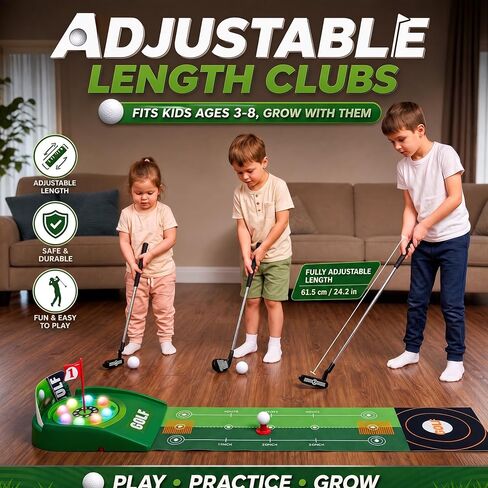 Kids 2-in-1 Golf Training Set, LED Balls Indoor Outdoor Ages 3-12 in Kuwait