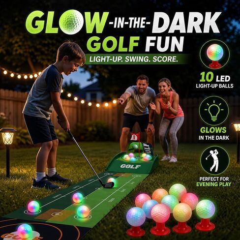 Kids 2-in-1 Golf Training Set, LED Balls Indoor Outdoor Ages 3-12 in Kuwait