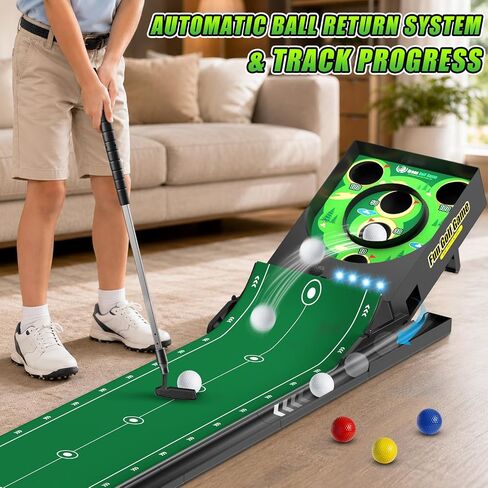 VATOS Golf Putting Mat for Kids with Auto Ball Return,Sound & Light Effects in Kuwait