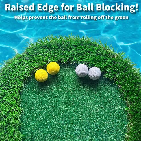 Floating Golf Green for Pool with Ball Retriever 47"x23" Complete 10Pcs Set in Kuwait