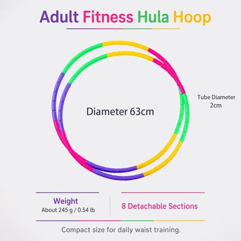2-Pack Detachable Hula Hoop Snap Together Exercise Hoop in Kuwait