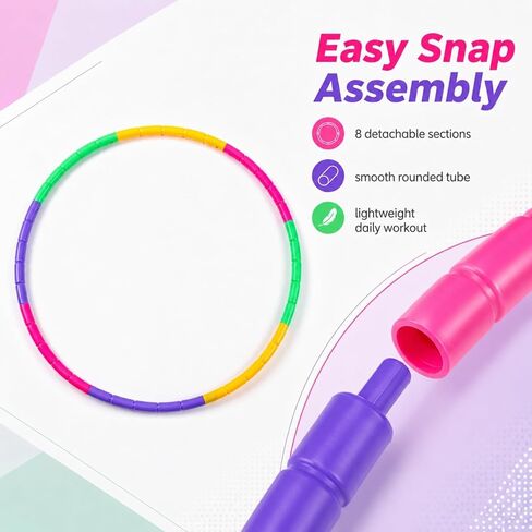2-Pack Detachable Hula Hoop Snap Together Exercise Hoop in Kuwait