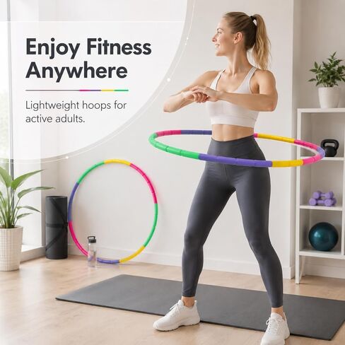 2-Pack Detachable Hula Hoop Snap Together Exercise Hoop in Kuwait