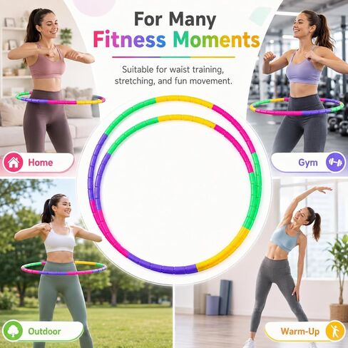 2-Pack Detachable Hula Hoop Snap Together Exercise Hoop in Kuwait