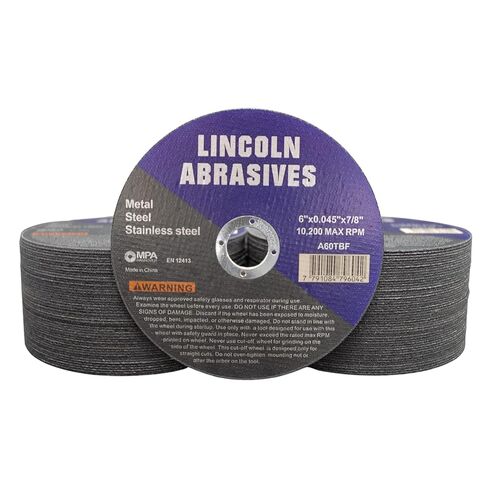 200 Pack 4.5" Cut-Off Wheels Lincoln Abrasives .040" Metal & Stainless Steel in Kuwait